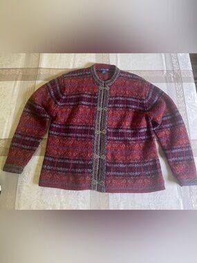 Vintage Eagle Eye 100% Wool Sweater Cardigan